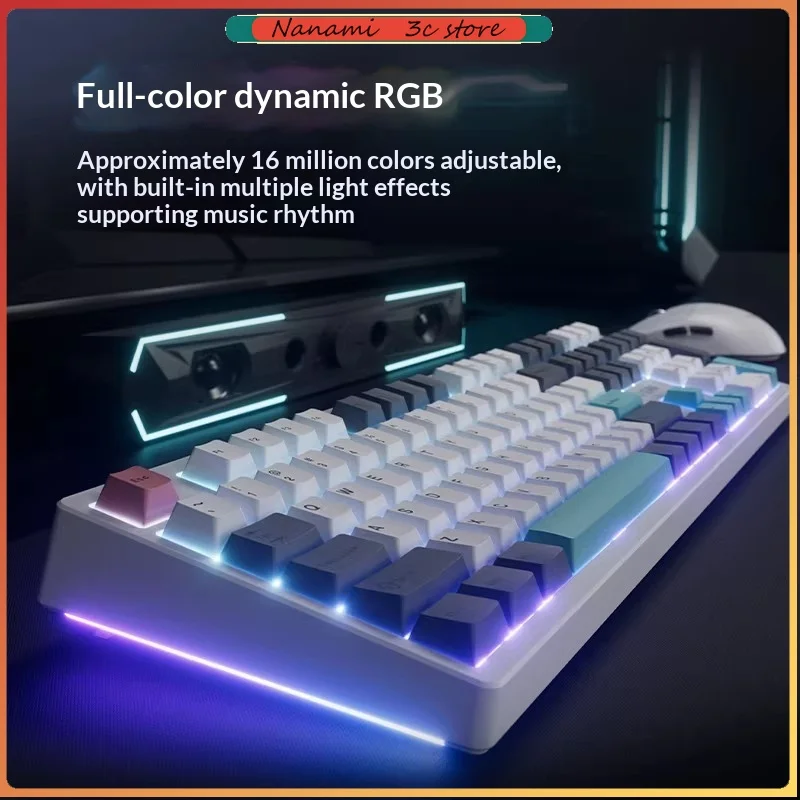 New VGN V108 Mechanical Keyboard Full-Scene Customizable RGB 1ms Gaming Latency Tri-mode Bluetooth eSports Game Keyboards Gifts