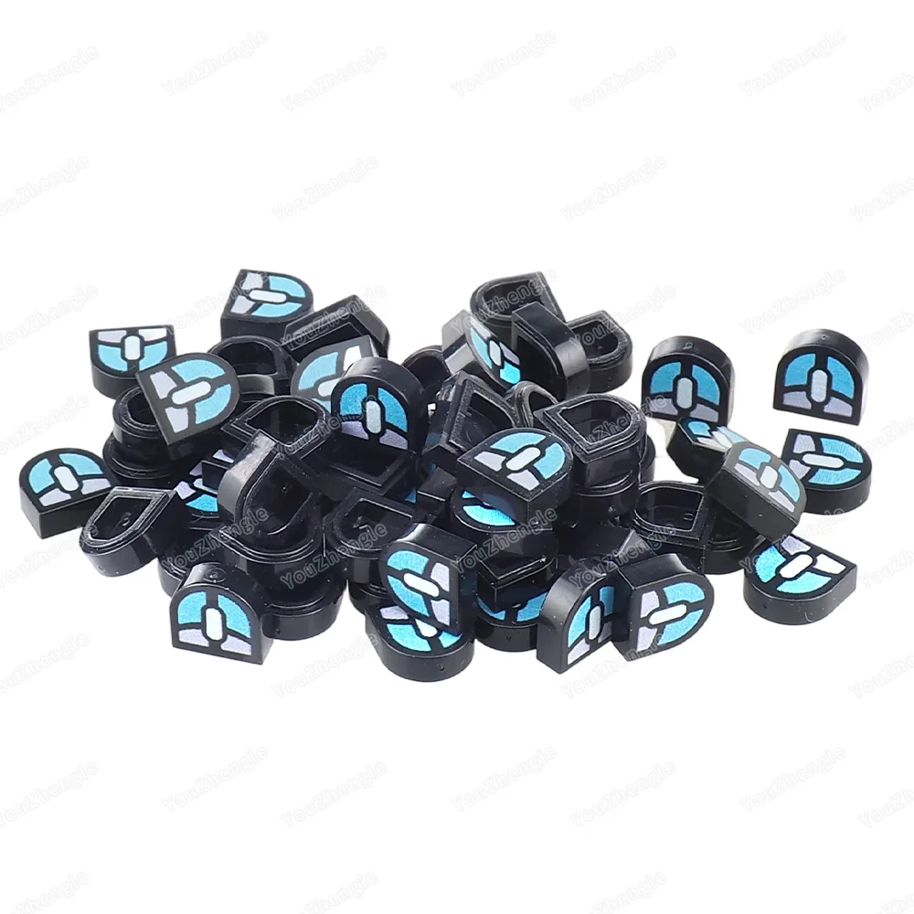 Blocs de construction à motif imprimé souris, carreaux 1x1, demi-cercle, pièces étendues, figurines MOC 24246, équipement informatique, modèle de scène, jouets