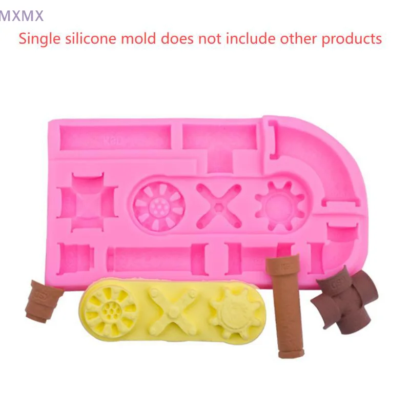 1Pcs Silicone Cake Mold Industrial Style Chocolate Decoration Mould Faucet Mechanical Parts Motorcycle Shape Baking Tools