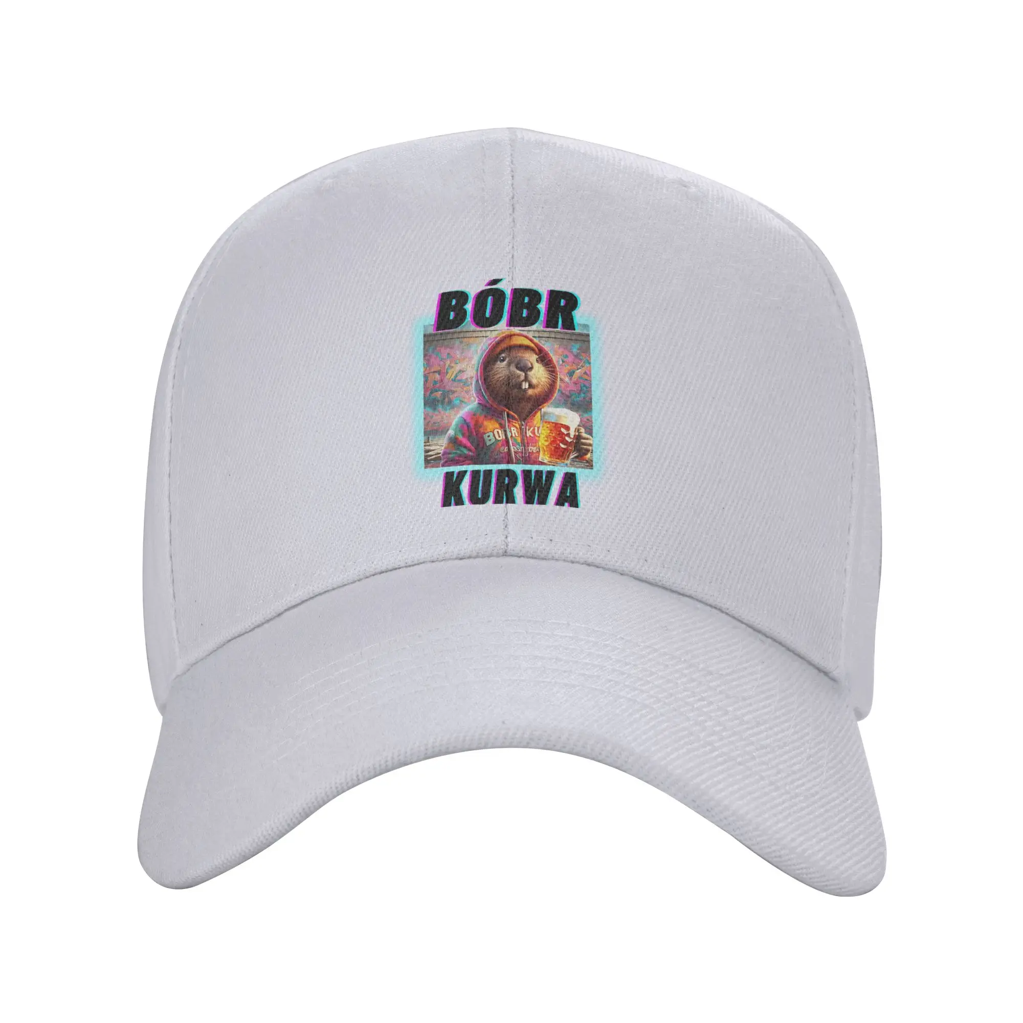 Boné de Beisebol Bóbr Kurwa Drinking Beer Neon Vibes, Boné Trucker Fashion, Boné Snapback para Verão, Masculino e Feminino, Esportivo para Atividades ao Ar Livre