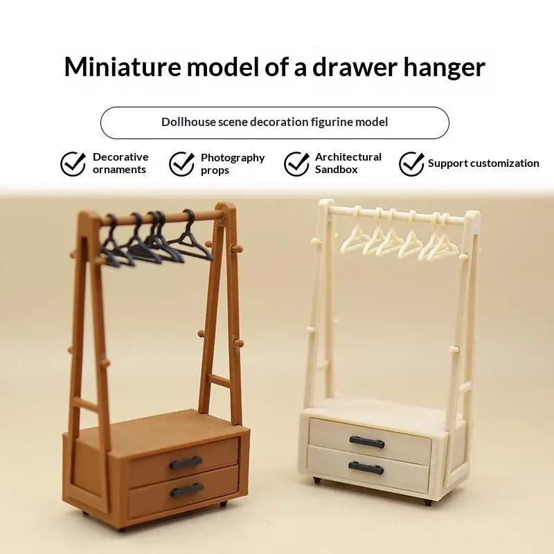 2026 NEW 1PCS Miniature Furniture Mini Clothes Hanger Dry Rack 1 Set Dollhouse Model Apparel Hanger Doll House Decor Accessory