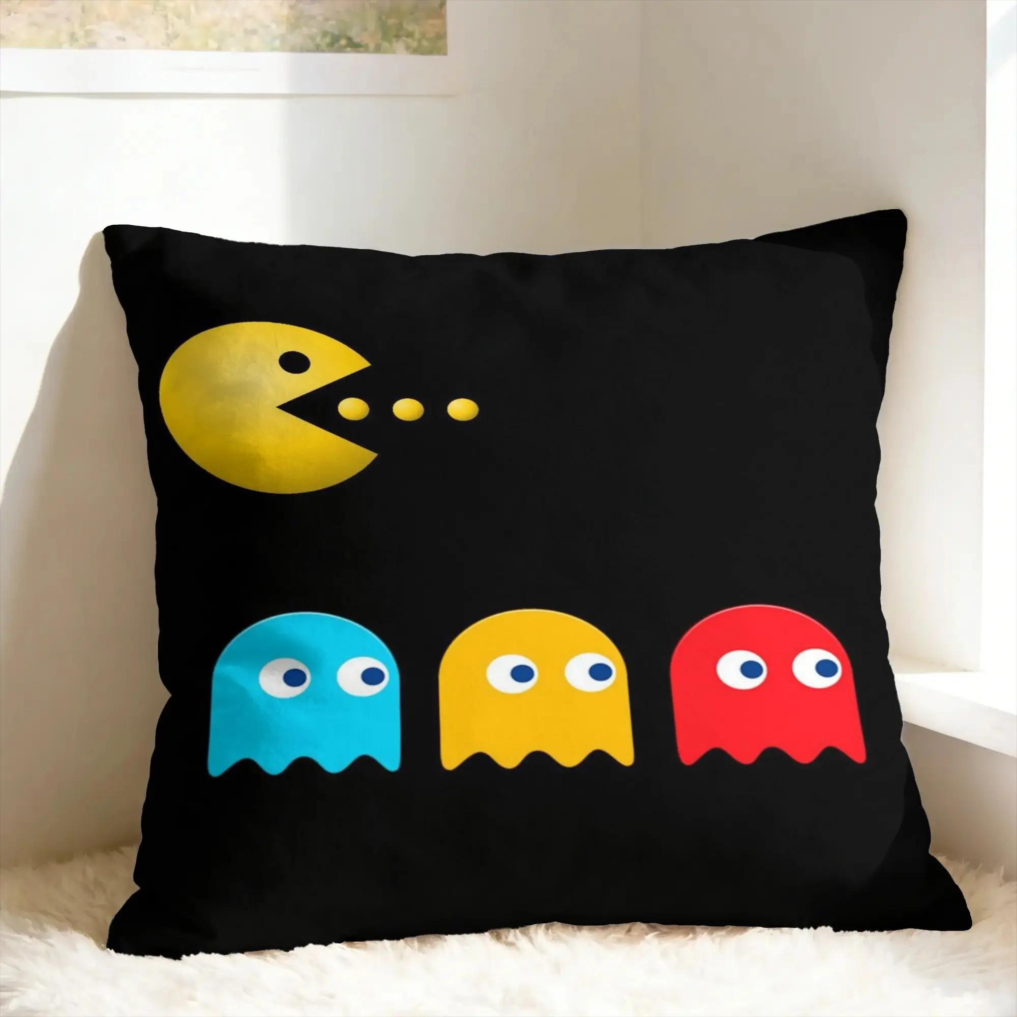Pac-Man Pillow Cover  Soft Cushion Cover Retro Trendy Pillow Case For Living Room Bed Chair
