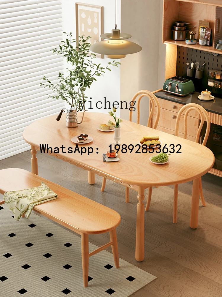 

X5 all solid wood dining table log style household small apartment eating table