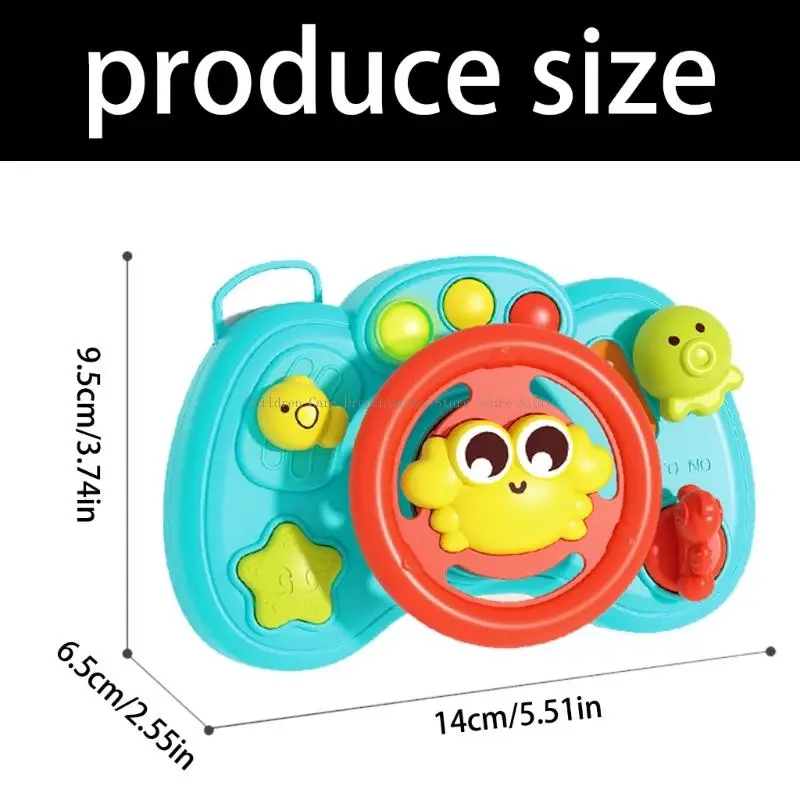 Toddler Learning Toy Cartoon Theme Wheel Toy avec des boutons sonores interactifs une lumière clignotante pour maternelle