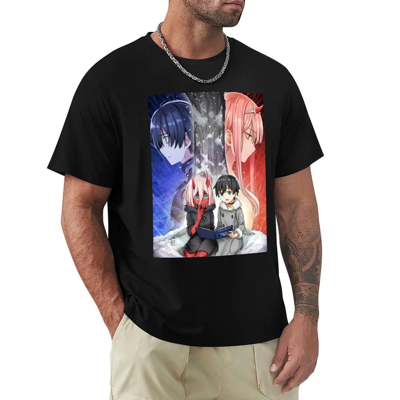 ZERO TWO 002 AND HIRO T-Shirt cute tops blacks mens shirts graphic tee