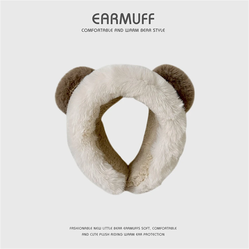 การ์ตูนตุ๊กตาหมีหู Earmuffs เกาหลีหนาผมสําหรับสาวแต่งหน้าผม Hoops แฟชั่น Earflap หูฟัง