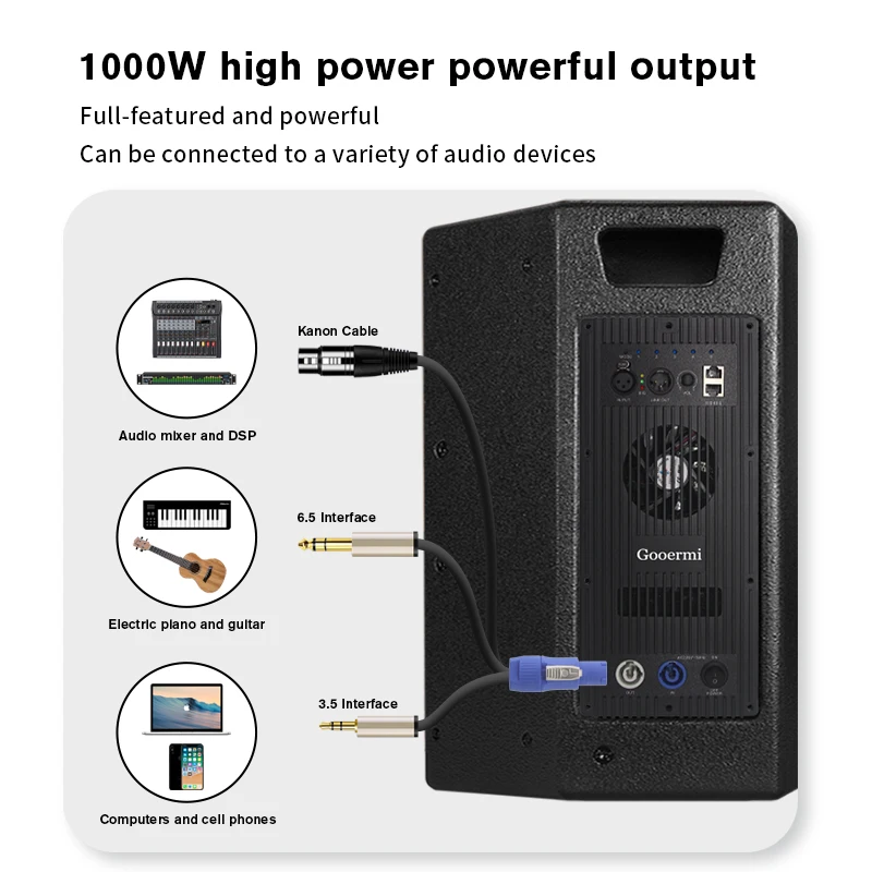 PT1000 Modulo amplificatore professionale a 2 canali Scheda amplificatore DSP per altoparlante attivo con dente bule