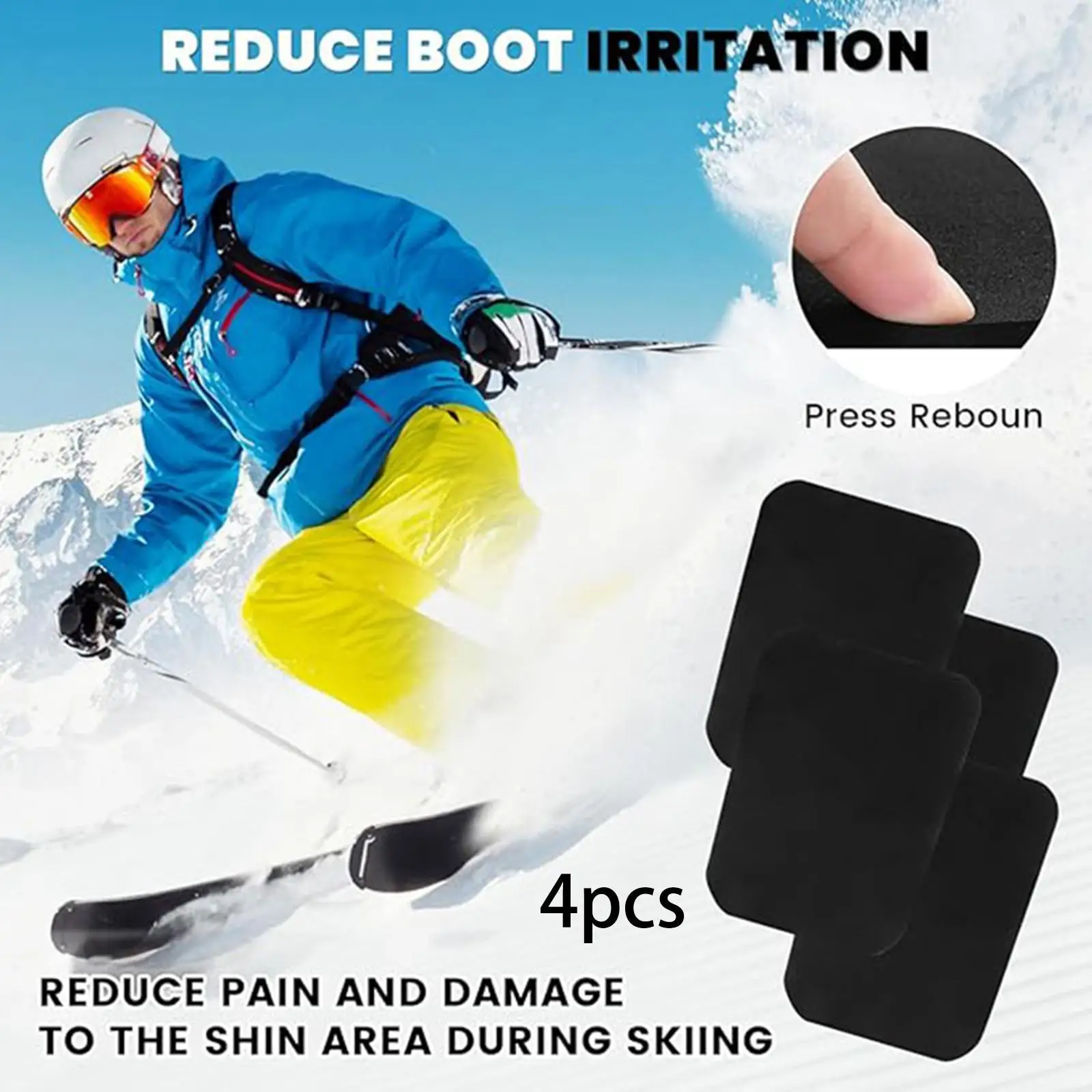 4 قطعة واقيات قصبة التزلج بطانة مريحة للرجال والنساء عالية الأداء متعددة الوظائف هدايا احترافية ملحقات حامي أسود