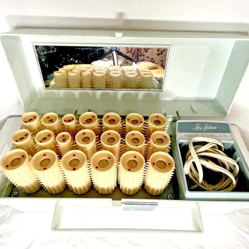 

VTG Lady Sunbeam HC-A Travel Hot Roller 20 Hair Curler Set 1960s Works! No Clips