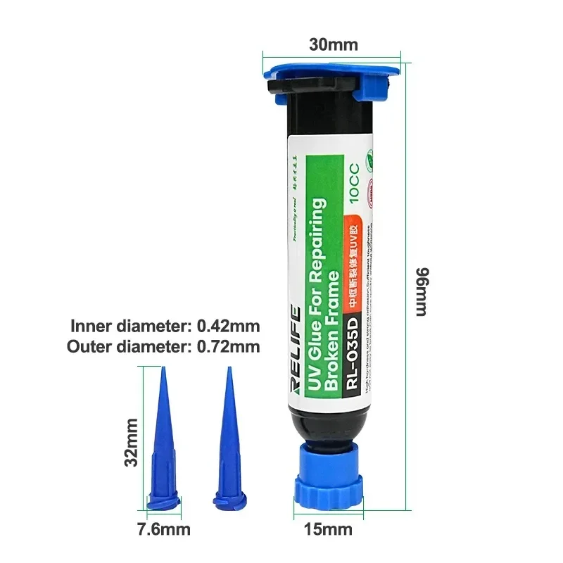 Imagem -06 - Relife Rl035d Alta Dureza Reparação uv Glue Cura Rápida Adesivo Adesão Forte Ferramenta Frame Quebrado 10cc