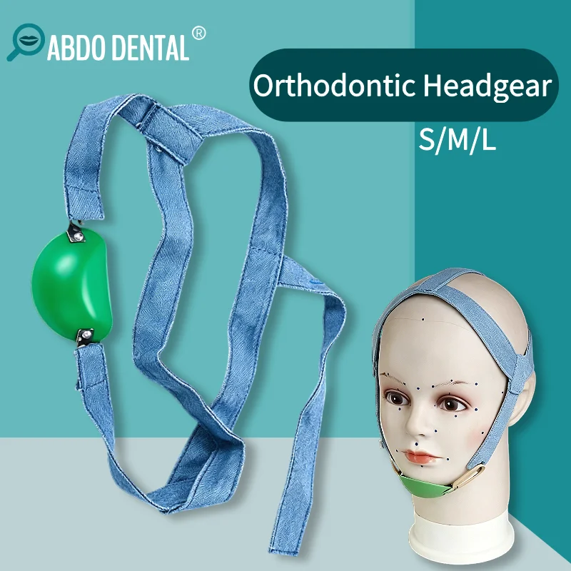 

Dental Orthodontic Combined High-Pull Headgear with Chin Cup Extraoral Traction Appliance Oral Correction Device