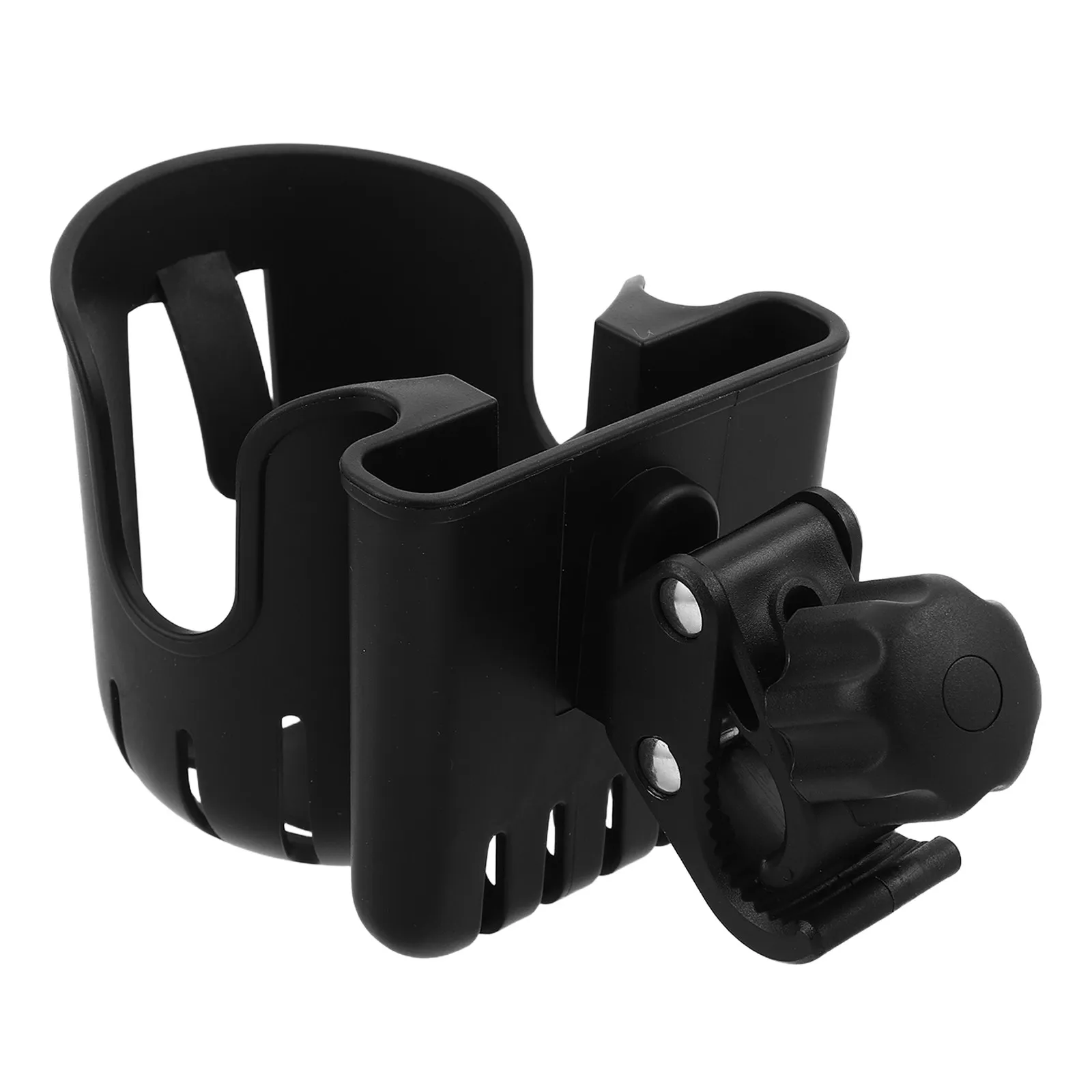 Universal Cup Holder Black 2-in-1 Phone Mount Bracket for Stroller Wheelchair Walker Scooter Cup Holder