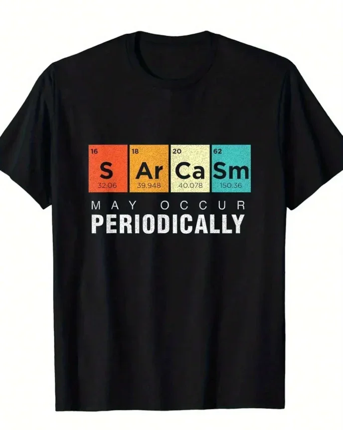 2026 Men Women Casual Cotton T Shirt Short Sleeve Round Neck with Unique Chemistry Print Perfect for Summer Outings Sports