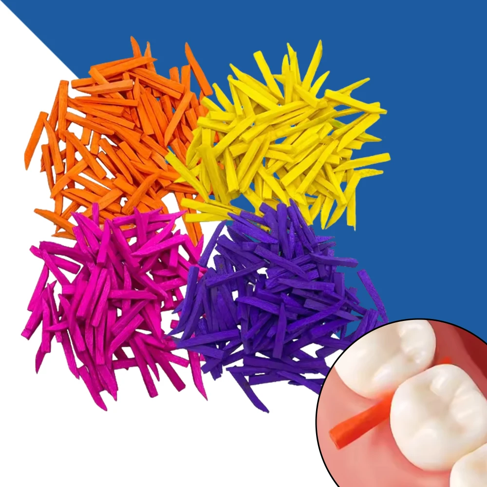 

50Pcs Dental Interdental Wood Wedges Specially Treated Tips for Tooth Gap Isolation Gum Protection Disposable Dentist Supplies
