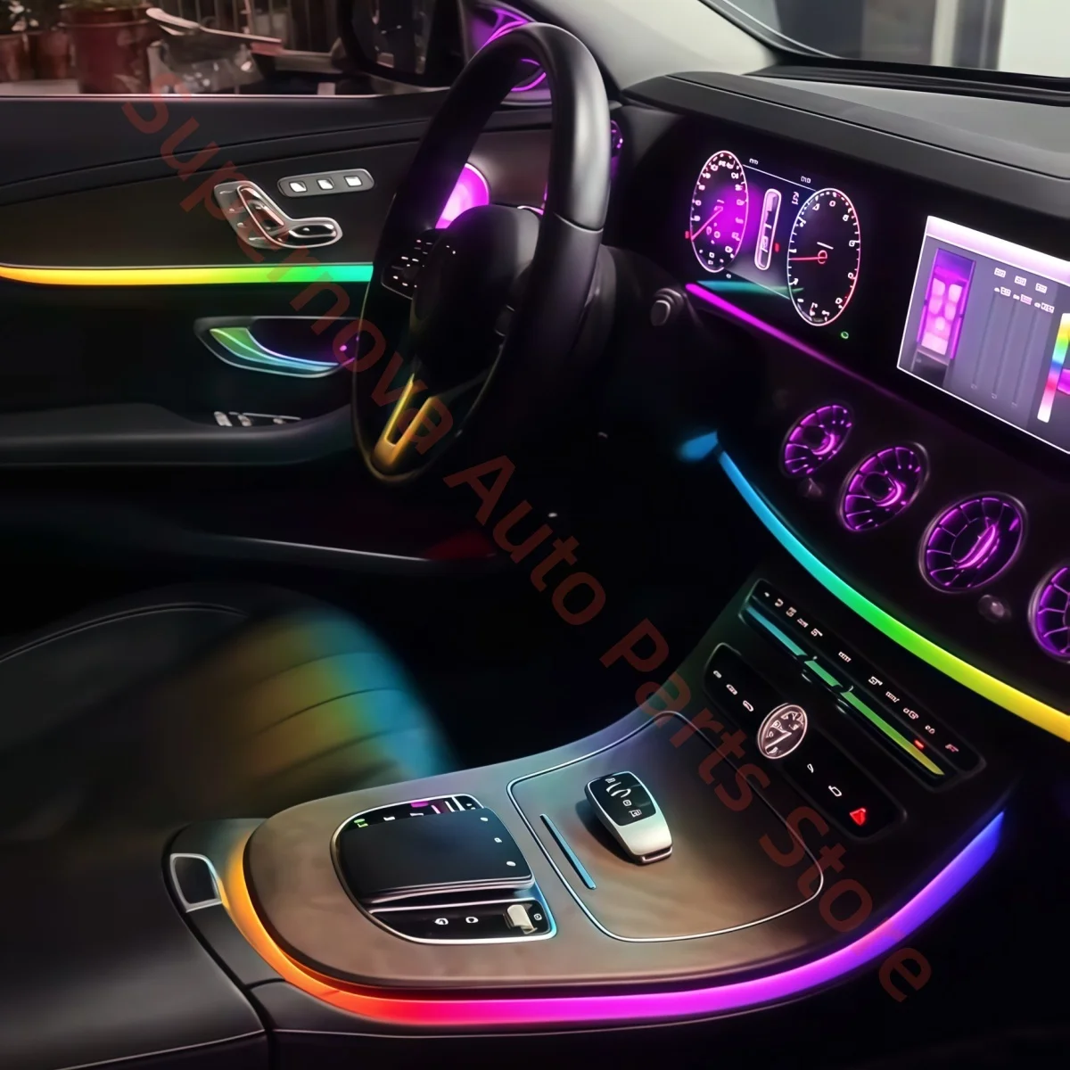 Ambient light For Mercedes-Benz E-Class W213 2016-2023 trim strip car interior lighting upgrade Auto Parts Screen &APP control
