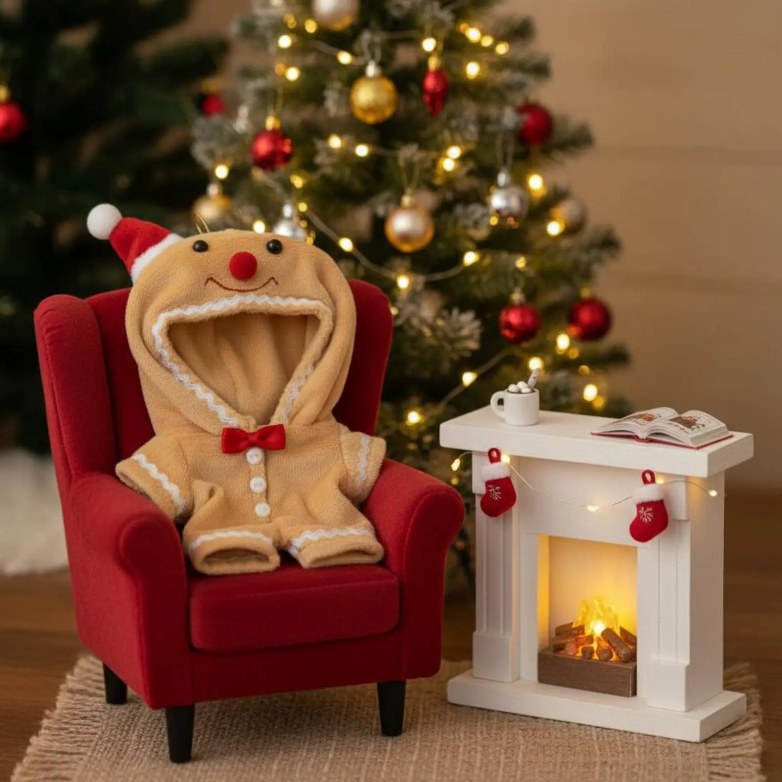 

Наряд для рождественской куклы из мягкого материала, комбинезон для рождественской куклы, тщательная работа, нежный к коже, для праздничных вечеринок