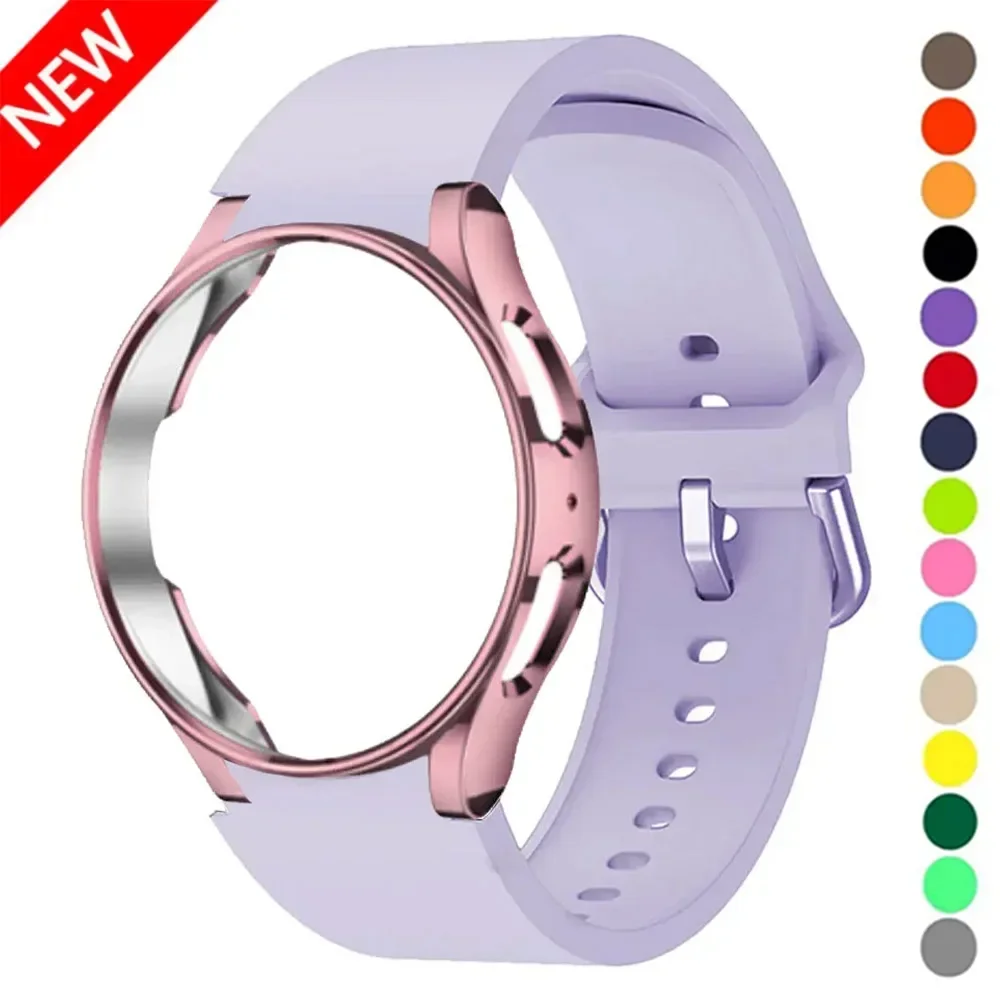 Case+Original Strap For Samsung Galaxy Watch 6 5 40mm 44mm Sports Bracelet Watchband galaxy watch 6 classic 47mm 43mm 5 pro 45mm image 3
