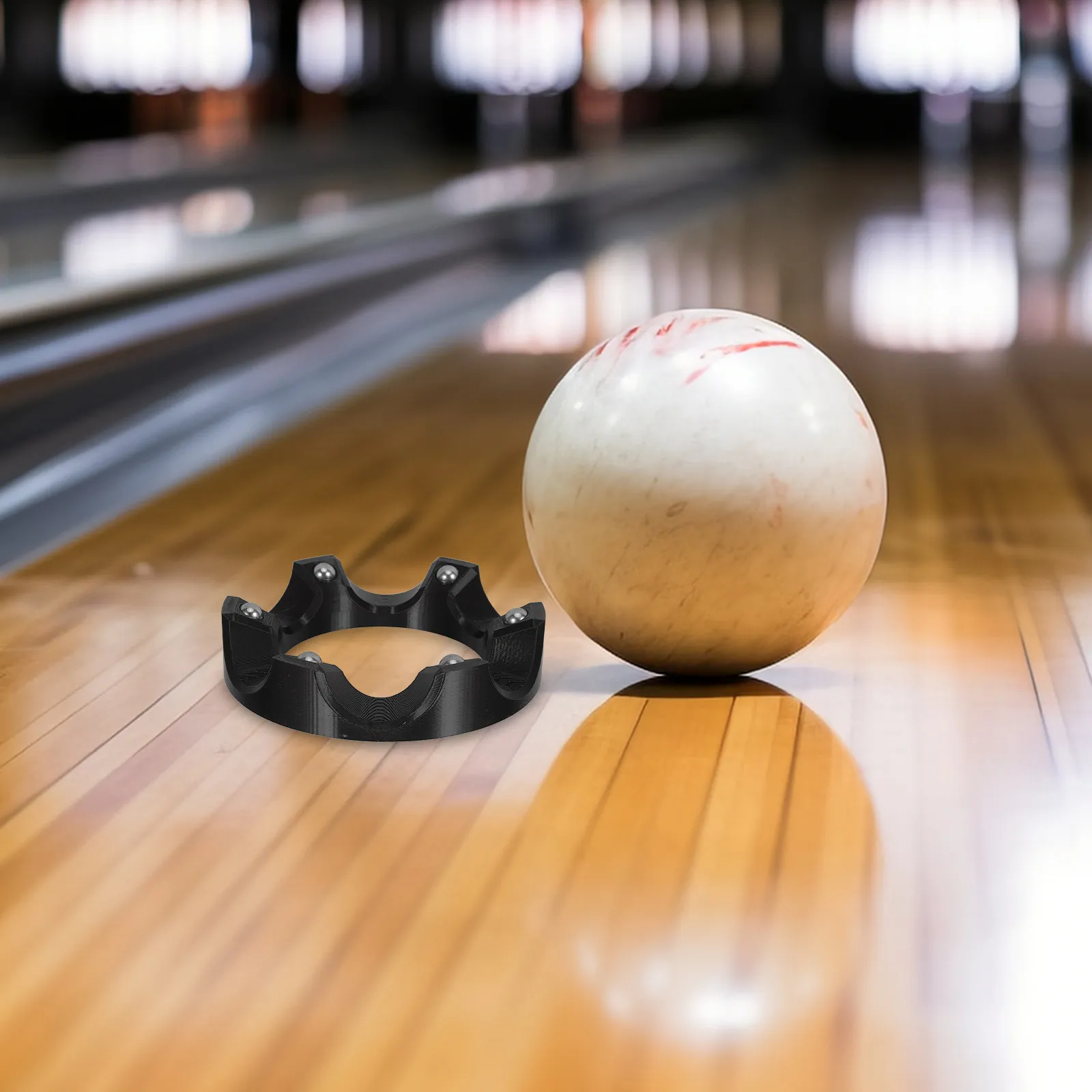 

360 Degree Bowling Ball Holder Stand Non Slip Scratch Free Rotating Ball Cup Silent Bearing Roller Display Rack Tabletop Bowling