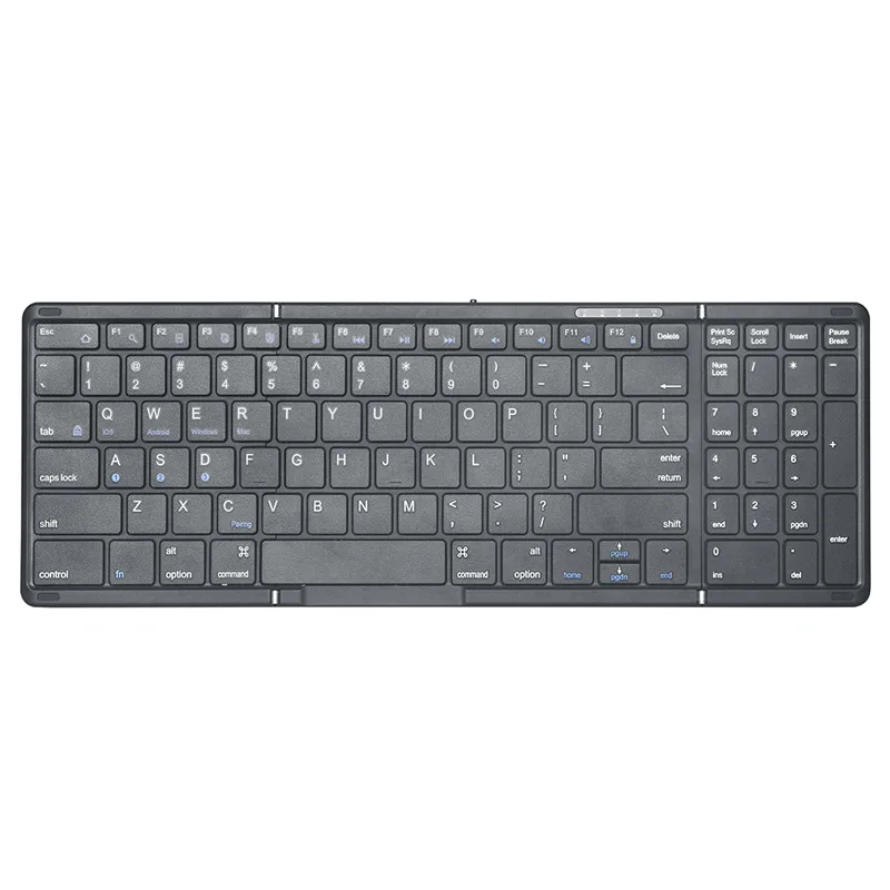 Keyboard Mini Keyboard Lipat Nirkabel Keyboard Lipat Bluetooth dengan Touchpad untuk Ponsel Windows Android iPad Dapat Diisi Ulang