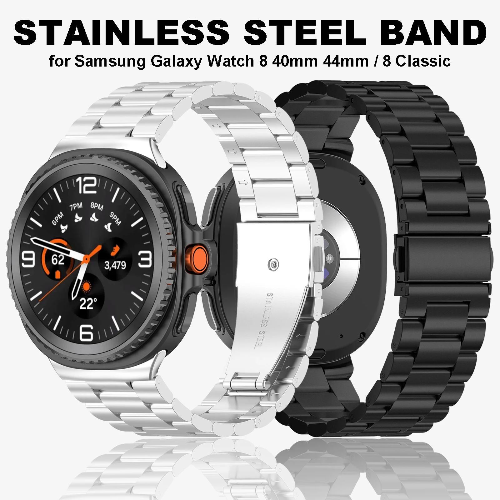 

Stainless Steel Band for Samsung Galaxy Watch 8 Classic 8 44mm Luxury Metal No Gaps Strap for Watch 8 40mm Bracelet Watchband