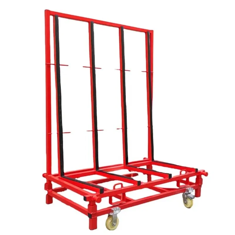 

1600mm Length L Frame And Base Detachable Structure With Forklift Ring Glass Slate Slate Transport Cart Glass Trolley