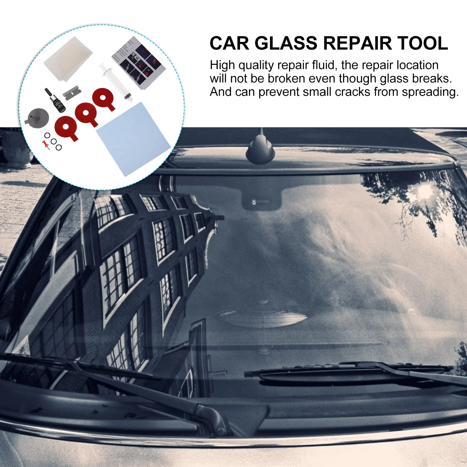 

1 set 1 Set Auto Kit Windshield Crack Chips Diy Repair For Car Vehicle Glass Damage Fixing Economic Replenisher Auto Windshield