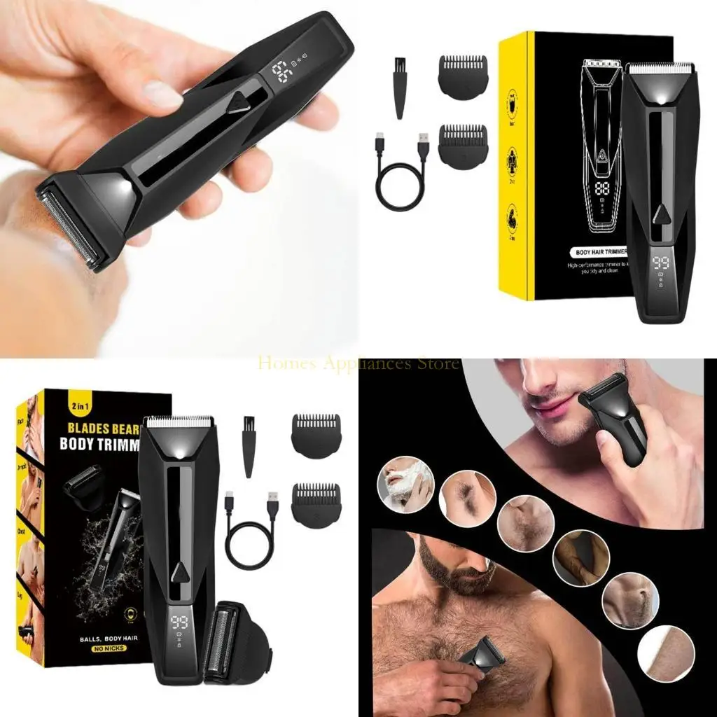 

D0AB Electric Body Hair Trimmer for Men Cordless Waterproof Portable Pubic Trimmer