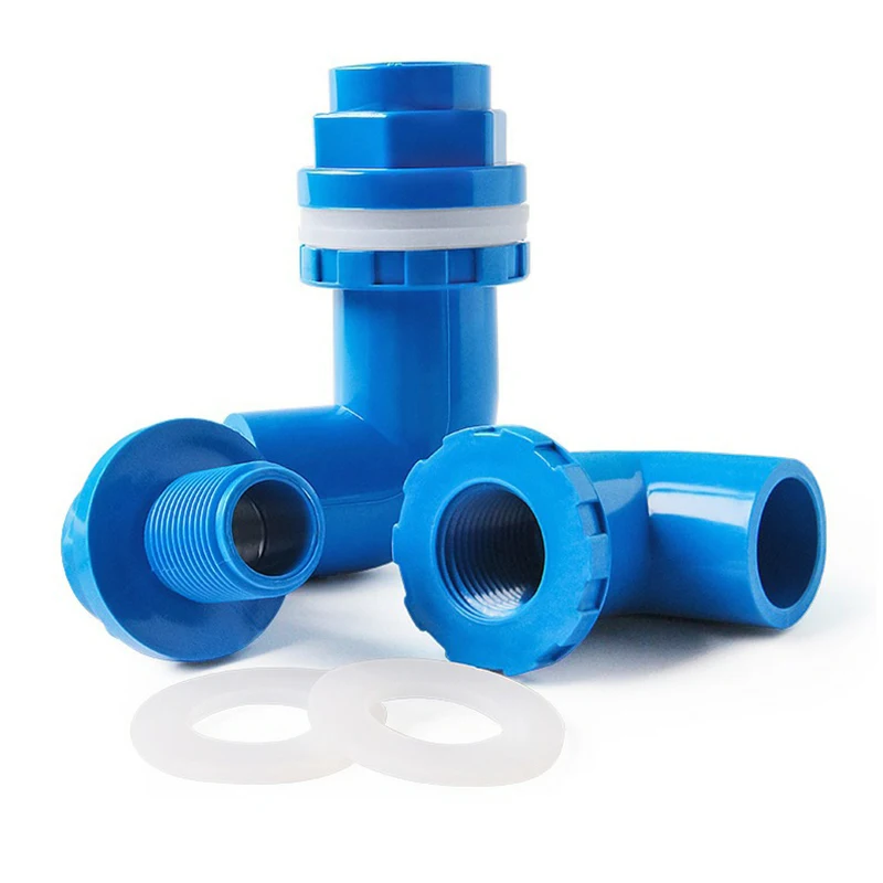 I.D20~50mm PVC Aquarium 90° Elbow Drainage Connector Fish Tank Overflow Joints Water Inlet Outlet Supply Pipe DIY Drain Fittings