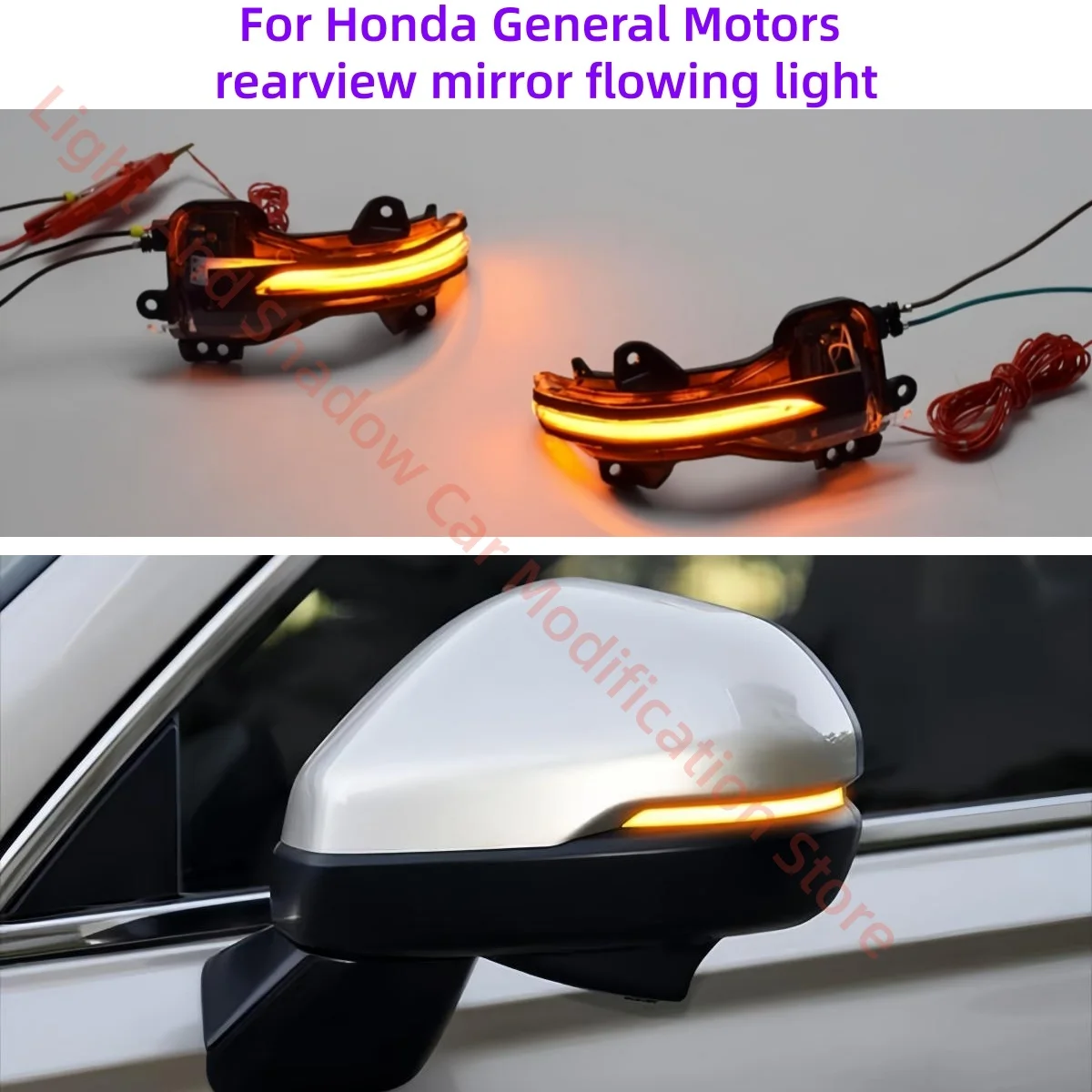 

For Honda General Motors rearview mirror flowing light Turn signal Smoked black style Transparent style Decorative accessories