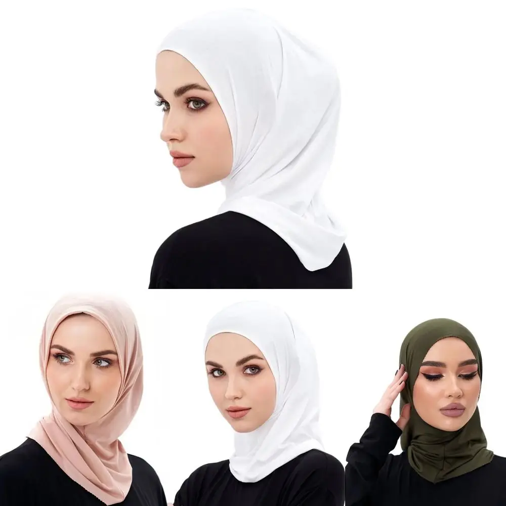 Muslim Hijab High Elasticity Solid Color Hijab Islamic Scarf Scarf Ready To Wear Turban Pleated Hijab Head Wraps