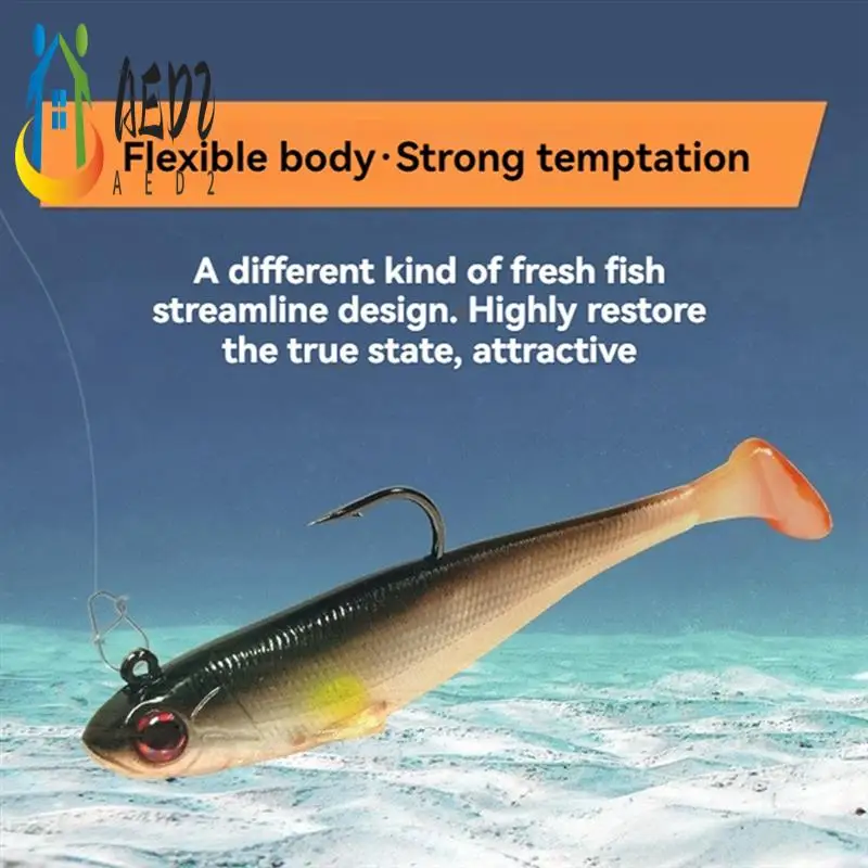 

AED2-10 шт. мягкие рыболовные приманки весло хвост приманка для ловли окуня 6,4 г 12,3 г рыболовные приманки для морской пресной воды