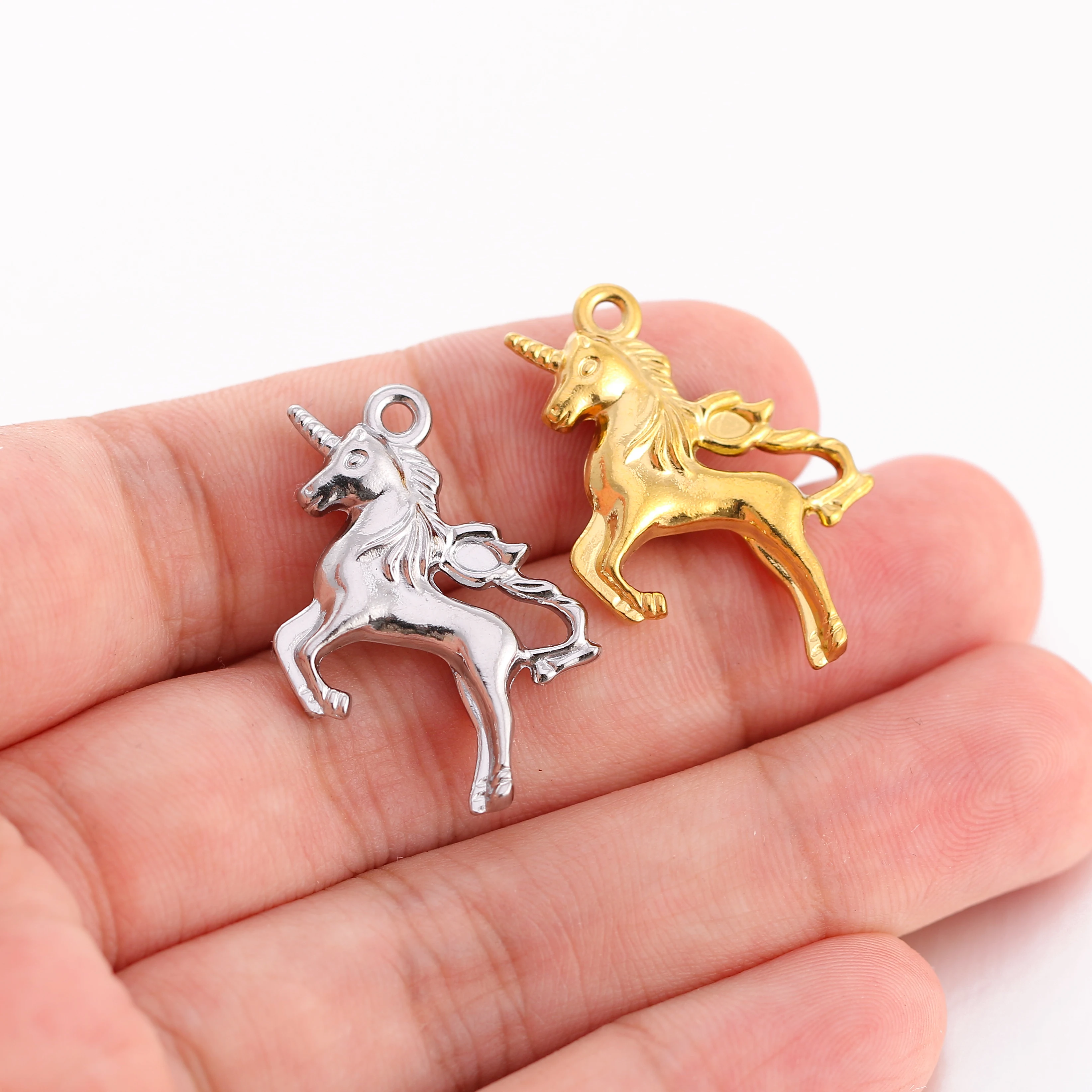 3Pcs/Lot Star/Unicorn/Guitar/Bear Charms Stainless Steel Key Pendants Diy Earrings Bracelet Necklace for Jewelry Making Supplies