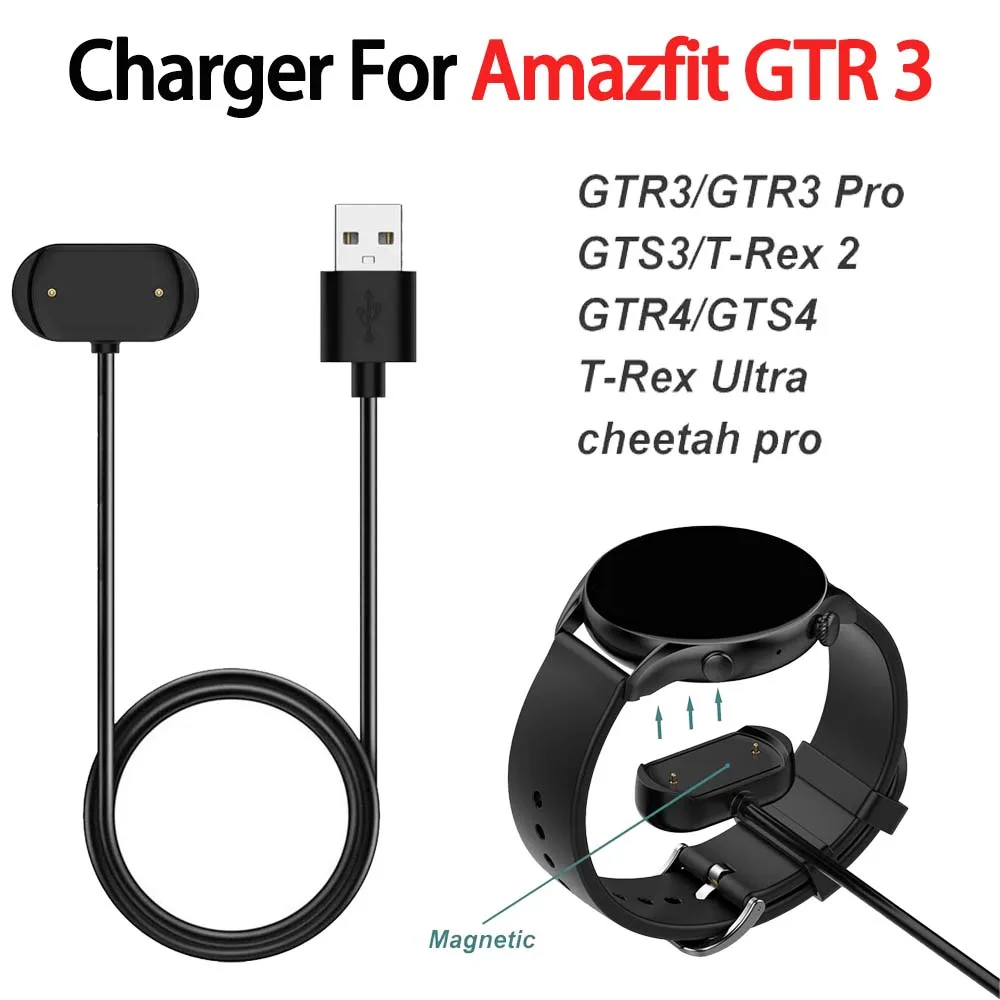 Für Amazfit GTR3/GTR3 Pro/GTS3/T-Rex 2/GTR4/GTS4/T-Rex Ultra USB Smartwatch-Ladegerät Ladedock Ersatz-Ladegerät