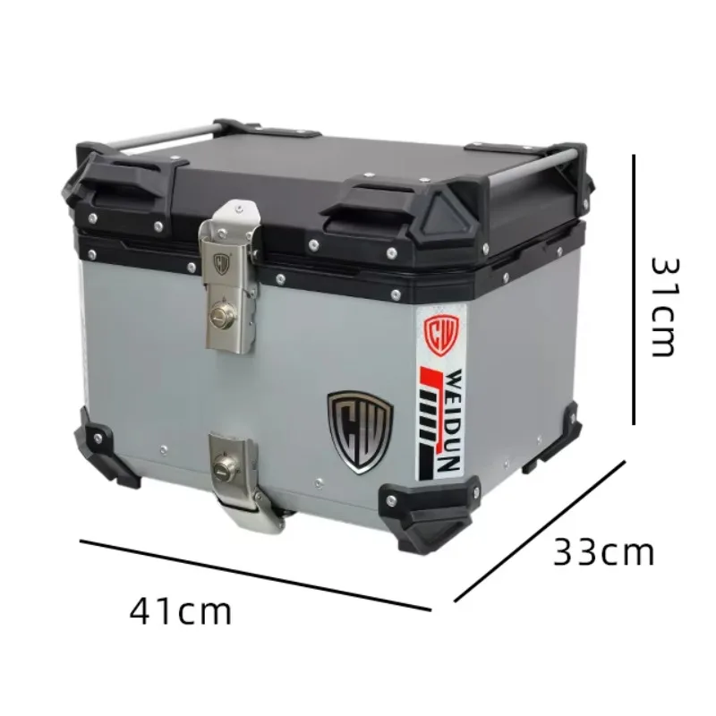 

STLF 45L Customizable Motorcycle Rear Tail Box Universal Sliver Alloy Aluminium Trunk Storage Durable Motorbike Tail Boxes