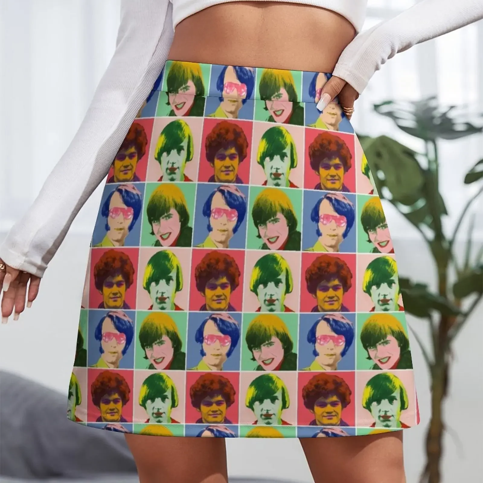 Warhol Monkees (Checkered) Mini Skirt School skirt Korean clothing summer clothes Womens dresses Mini Skirt