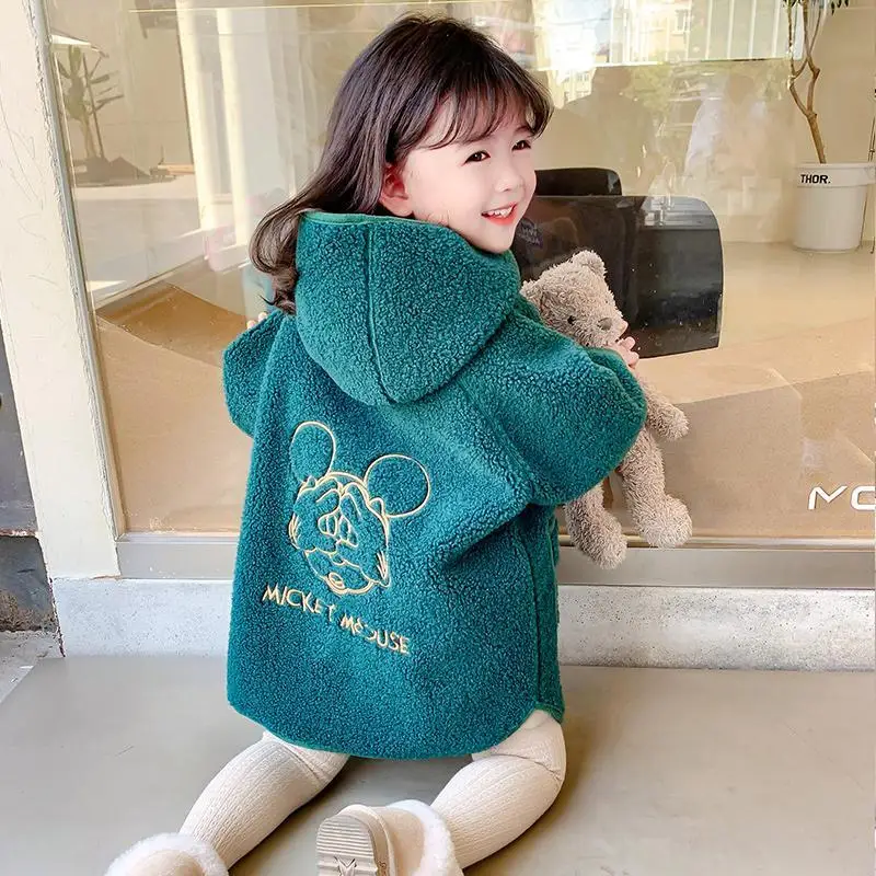 Girls\' Coat Autumn and Winter 2022 New Western Style Baby Winter Clothes Children Korean Style Lamb Wool Top Thickened