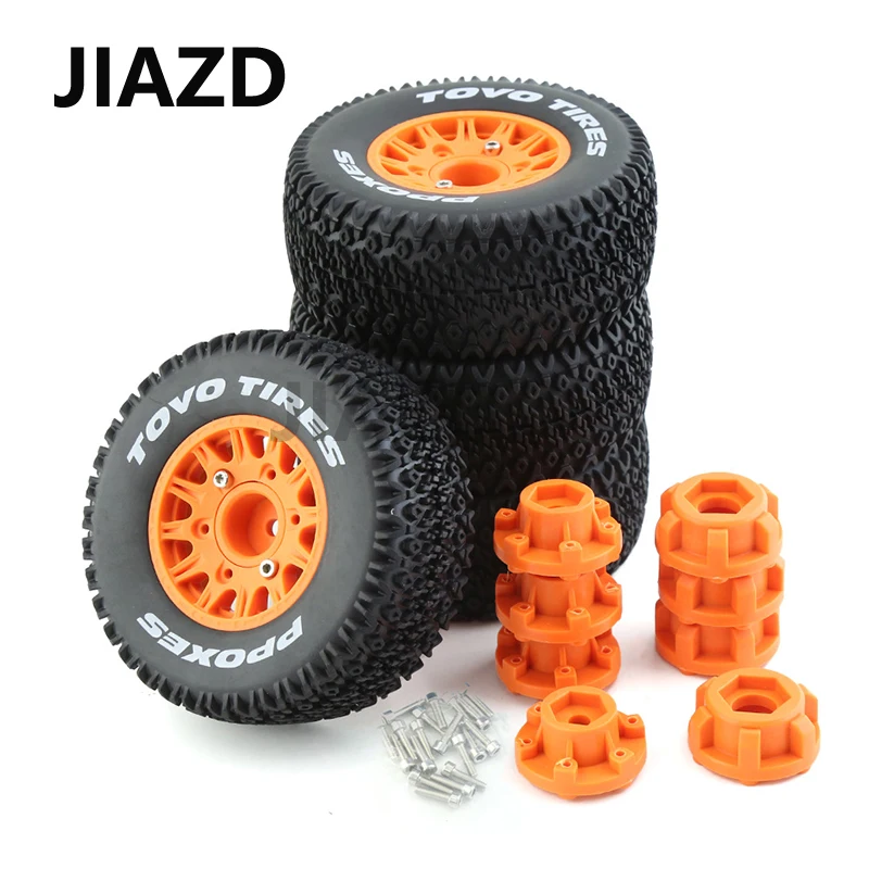 4pcs 112mm 1/10 Short Course Truck Tires Tyre Wheel With 12mm Hex For Slash Arrma Senton HuanQi 727 Vkar 10sc Hpi Rc Car