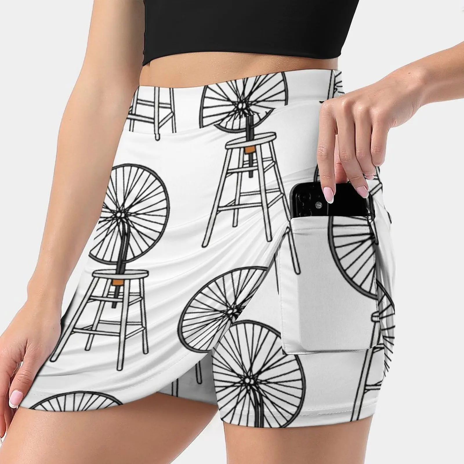 

Bicycle Wheel Marcel Women Sports Skirt Tennis Golf Dance Fitness Running Yoga Skirts Bicycle Wheel Art History Readymades