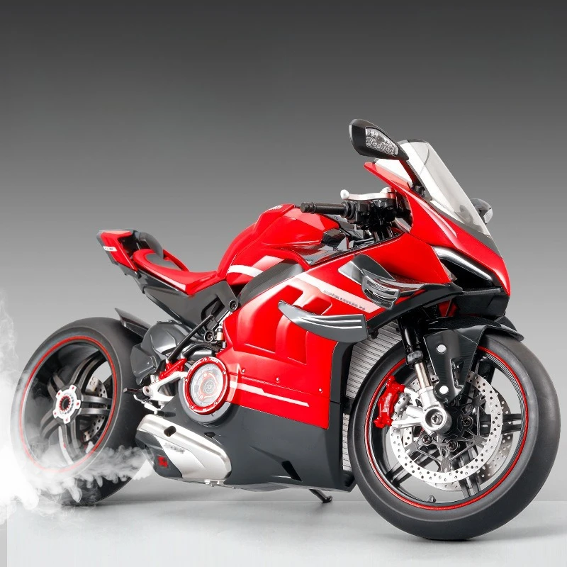 

1:7 V4S сплав мотоцикла Spray Edition звуковые и световые звуковые эффекты подарки на день рождения детские игрушки литая под давлением модель автомобиля из сплава