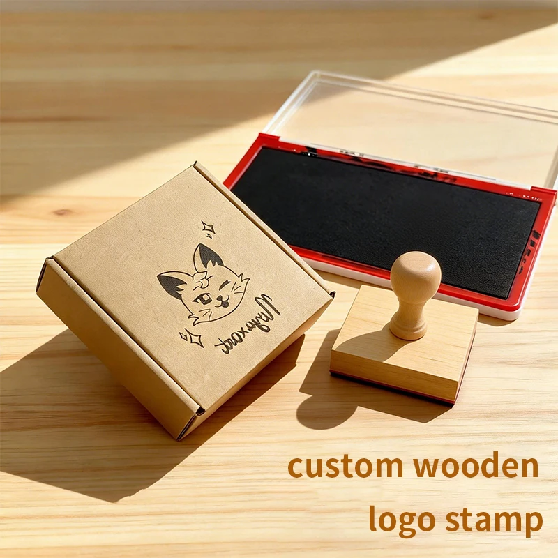 Custom Stamp Logo Made Wooden Name Stamp Wedding Supplies Personalized Stamps Packaging Bags Stamping Plate for Sealing Stamps