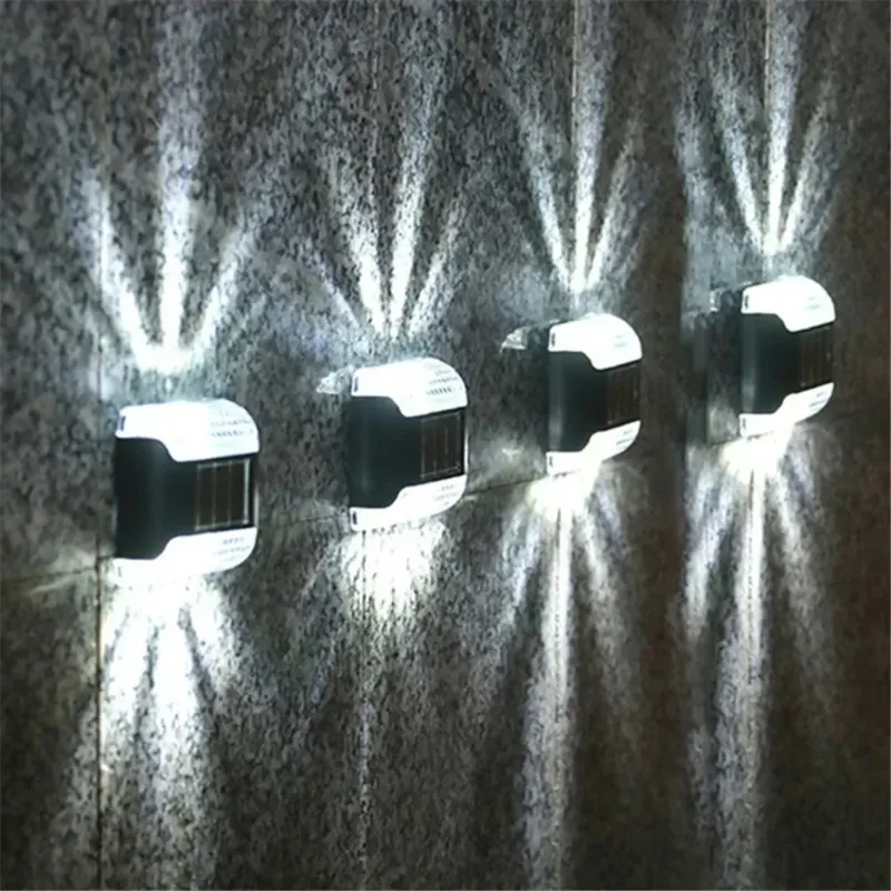 

LED Solar Step Lamp Path Stair 4PCS Wall Light Outdoor Garden Lights Wedding Balcony Light Decoration for Patio Fence Light