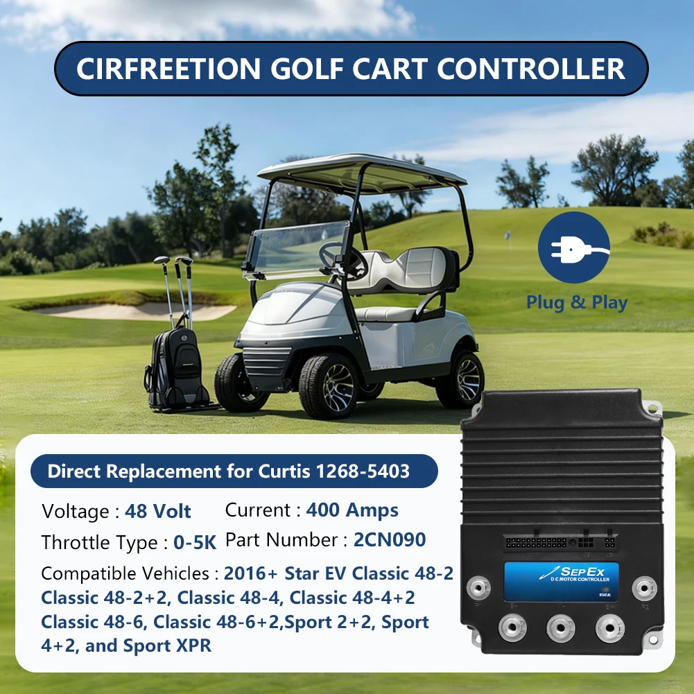 1268-5403 48V 400A Golf Cart Motor Controller Compatible with Curtis Star EV Classic  48-2 48-4 48-6 Sport 2+2 4+2 Sport XPR