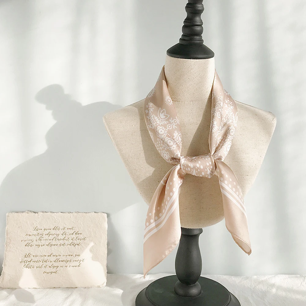 

Elegant New Paisley Printed For Women Flower Head Scarfs Small Shawls Bandana Square Hijab Scarf