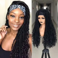 Dreadlock HeadBand Wig Long Curly Braided Twist Dreadlock Wigs Heat Resistant Synthetic Daily Party Replacement Wig for Women