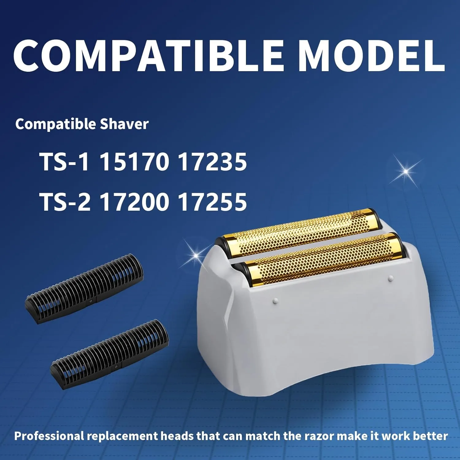 Pro Foil & Cutter Replacement, Golden Shaver Parts Compatible with Andis 17150 TS-1 17155 17200 ProFoil Lithium