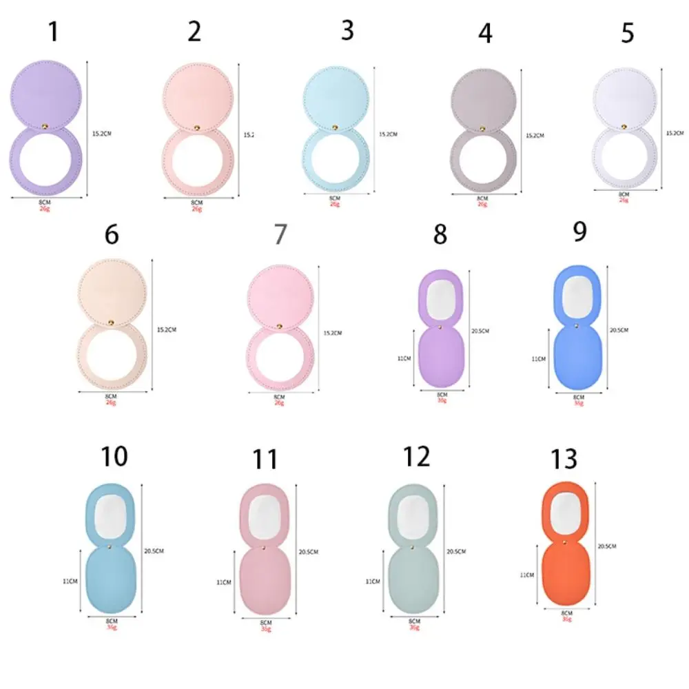 Round Leather Rotating Mirror 360 Degree Rotation No Deformation Round Beauty Mirror Mini Folding Pocket Mirror Desktop