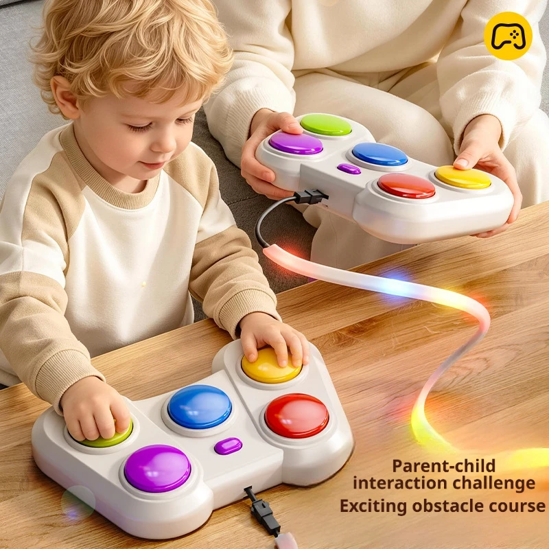 Rhythm Light Chase Game Dual Mode Sensory Toy Rechargeable Reaction Game LED Music Light Matching Family Fun Stress Relief