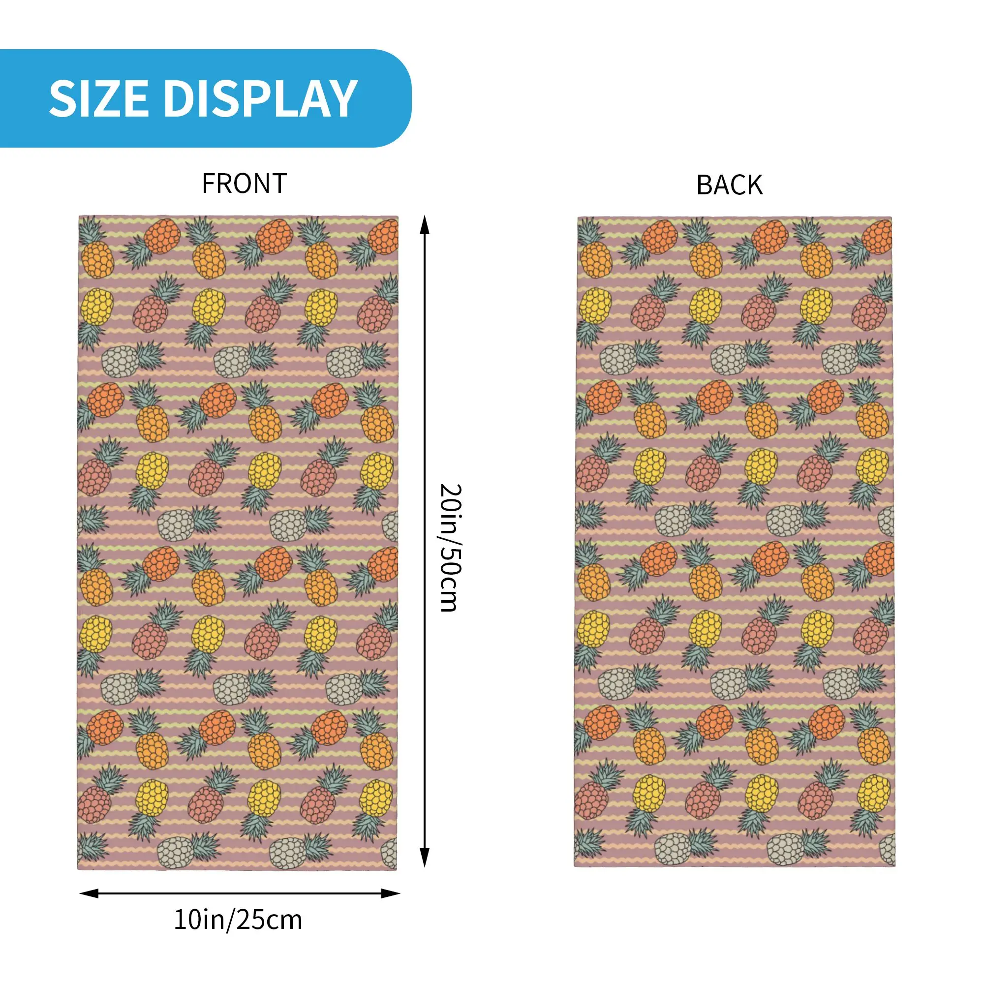 Pineapple Fruit Pattern Sunset Colors Bandana Neck Gaiter Printed Wrap Mask Scarf Face Mask Cycling Unisex Adult Windproof