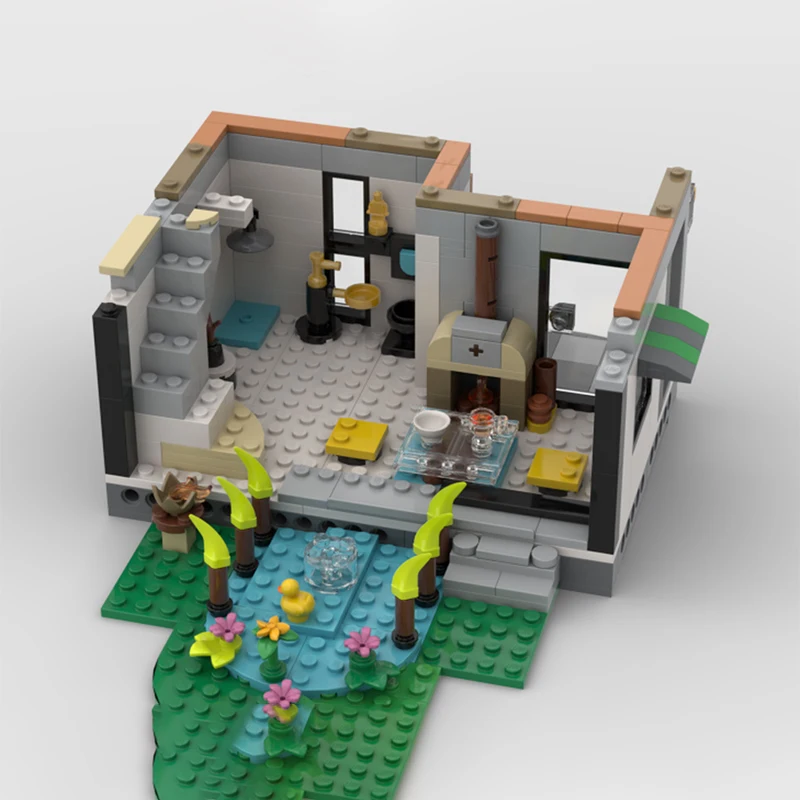 806 個 MOC モダンハウス ガーデン付き 31153 の代替構築 スタイリッシュな居住可能な DIY モデルビルディングブロック 誕生日おもちゃギフト