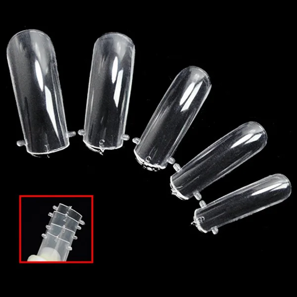 

100Pcs Reusable Nail Art Forms Transparent Acrylic Tips for Uv Gel Extensions Easy Release False Nail Tools for Salon and Home
